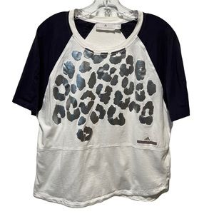 Adidas by Stella McCartney Cheetah Short Sleeve Raglan Tshirt Size Small
